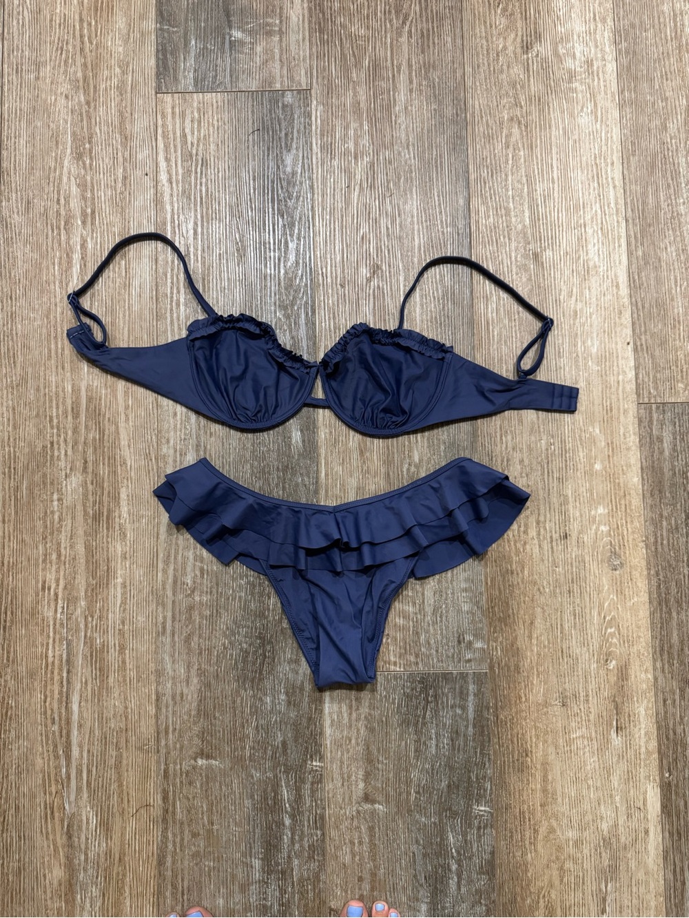 aerie Navy Underwire Bikini Top - Solid Swimwear